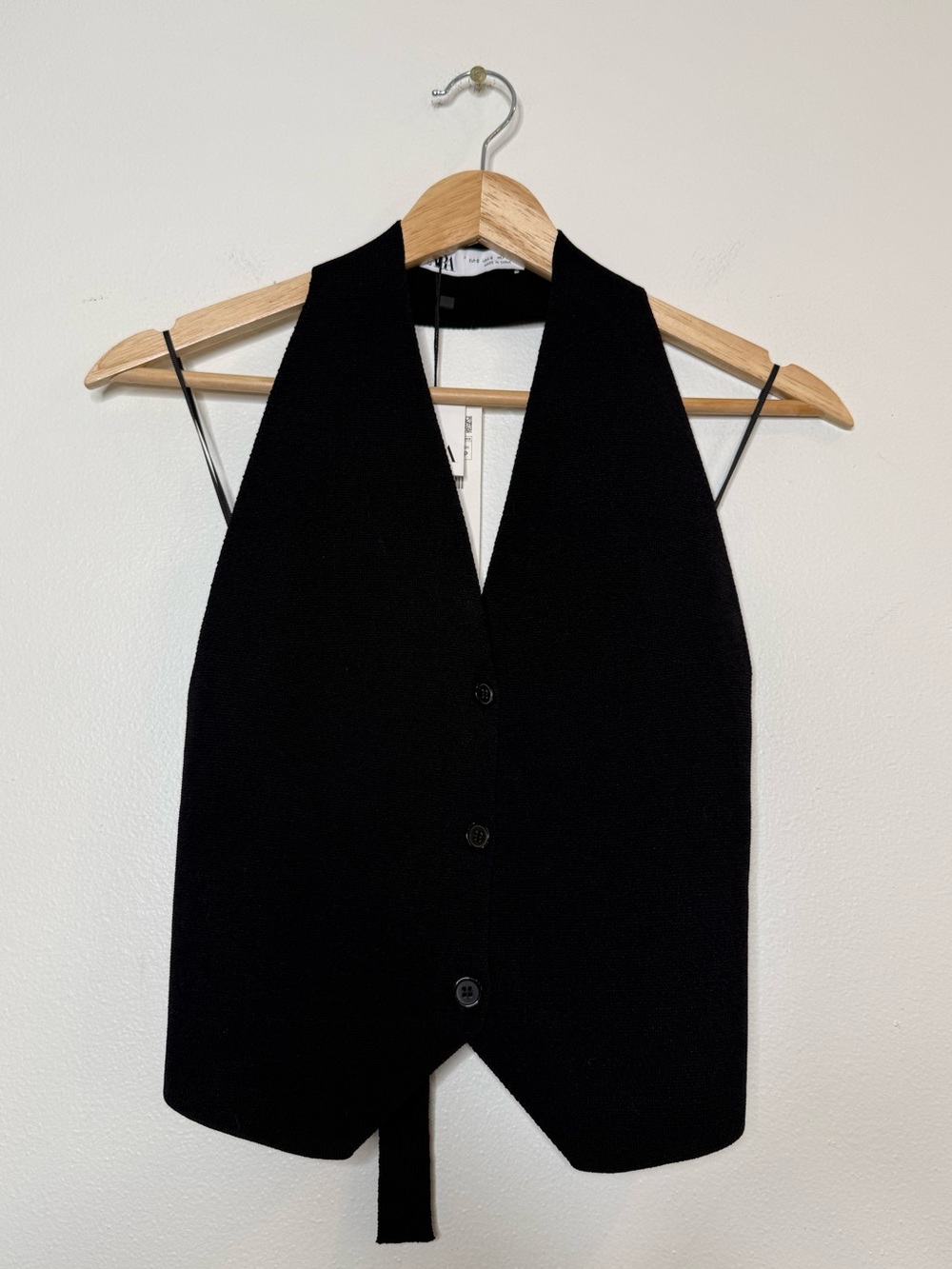 New Zara Open Back Knit Halter Vest going out top in black size small - Picture 2 of 8